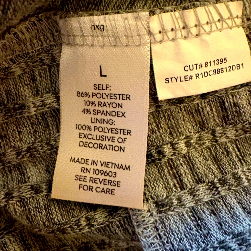 Westport Gray Ribbed Knit Dress with Pockets Size L – NWOT - Picture 6 of 9